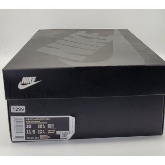 Nike NIB Air Foamposite Pro Black Court Purple Athletic Shoe Size Men's 10 - Picture 10 of 16